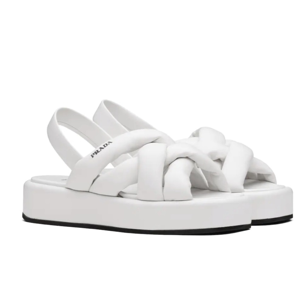 NWOT Prada Nappa Leather Flatform Sandals (EU 38)
